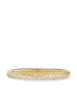 18kt yellow gold diamond sculpted cable bracelet