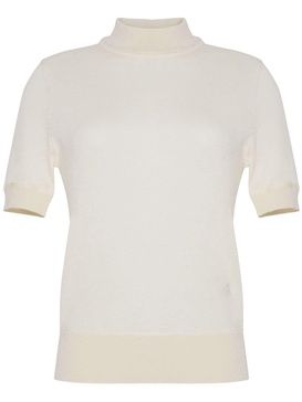 mock-neck cashmere top