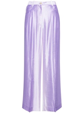 color-block satin palazzo pants