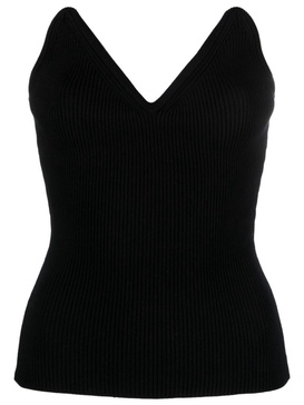 ribbed-knit bustier top