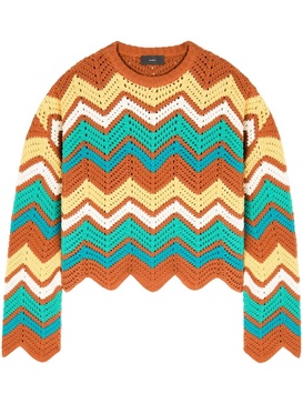 Kaleidoscopic chevron knit jumper