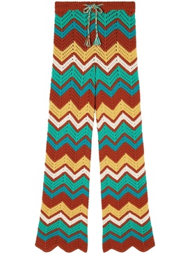 Kaleidoscopic chevron knit trousers