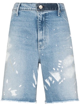 Hesper paint-splatter denim shorts