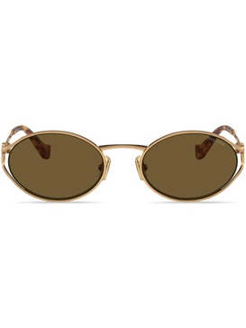 oval-frame tinted-lenses sunglasses