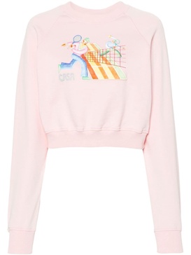 Crayon Tennis Players cropped sweatshirt