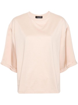 satin-detailed cotton T-shirt