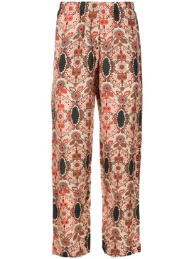 graphic-print straight-leg trousers