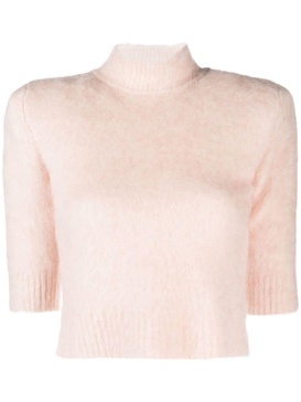 high neck cropped jumper