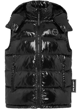 logo-patch padded gilet 