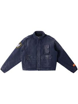 eagle-patch distressed-effect jacket 