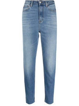 tapered-leg denim jeans