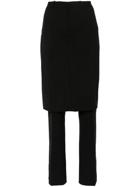 low-waist wide-leg skirt trousers