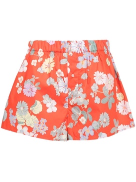 floral-print cotton shorts