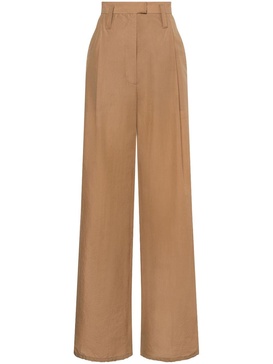 Beige Cotton Blend Trousers