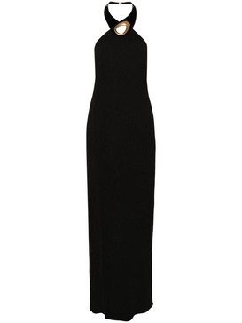 halterneck crepe gown