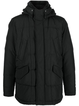 hooded feather down coat