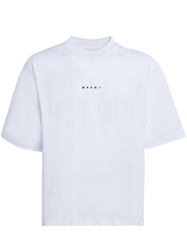 White Logo-Print Cotton T-Shirt