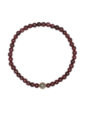 14kt yellow gold garnet bead bracelet