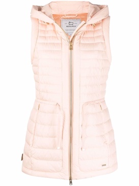 Hibiscus hooded goose-down gilet 