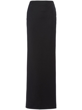 virgin-wool satin maxi skirt