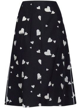 Bunch of Hearts silk flared skirt