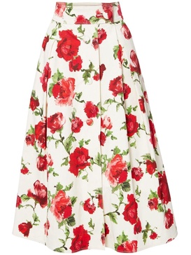 floral-print A-line skirt