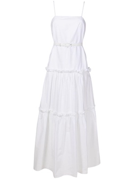 ruffled-trim tiered maxi dress