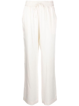 high-waisted silk pants