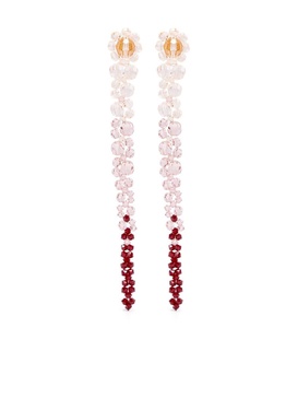 Pink Crystal-Embellished Drop Earrings