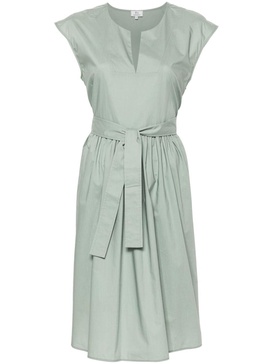 belted cotton midi dress