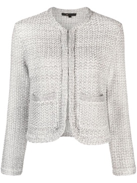 metallic-thread tweed cardigan