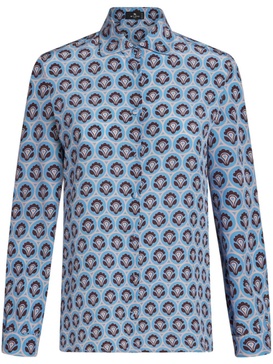 abstract-print silk shirt