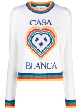 Heart logo-intarsia curly jumper