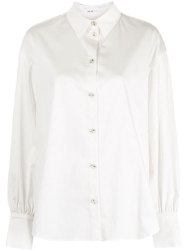 Camellia pleated poplin shirt