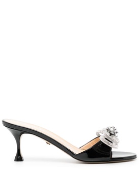 Double Bow patent-leather sandals