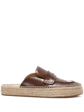 leather espadrille loafers