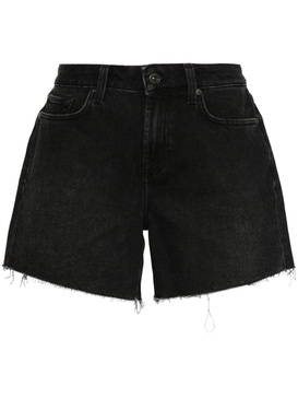 raw-cut denim shorts