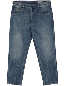 mid-rise straight-leg jeans