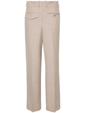 pressed-crease straight-leg trousers