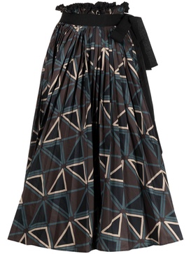 graphic-print pleated skirt