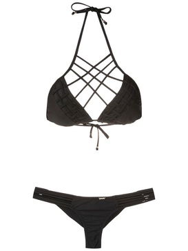 lattice-strap bikini set