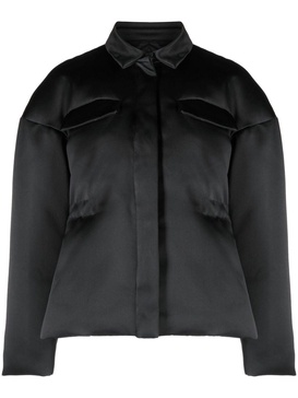 satin-finish flap-pocket jacket