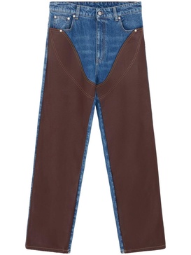 panelled straight-leg jeans