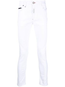 skinny-fit mid-rise jeans