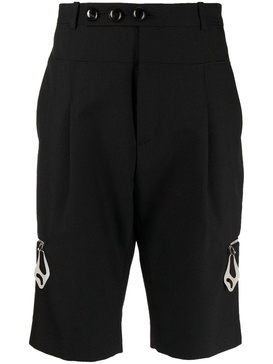 zip-detail tailored shorts