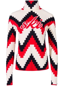 chevron roll-neck jumper