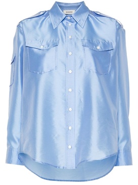 long-sleeve satin shirt