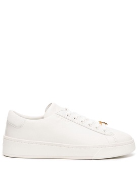 Raise lace-up leather sneakers