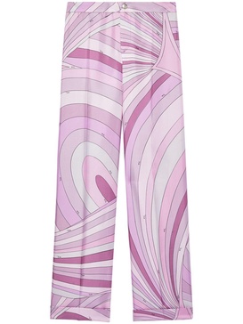 abstract-print silk trousers