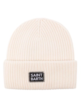 logo-patch ribbed beanie